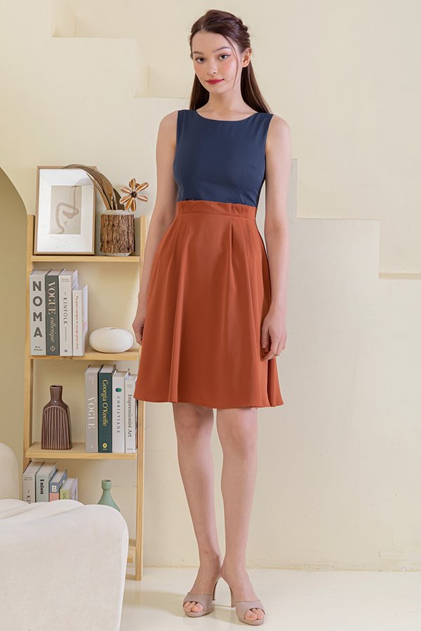 The Delorian Dress (Navy/Rust)