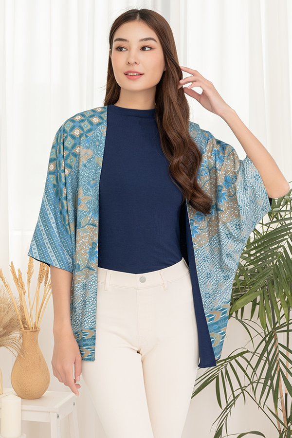 Javicco Batik Reversible Kimono Jacket (Ocean/Navy)