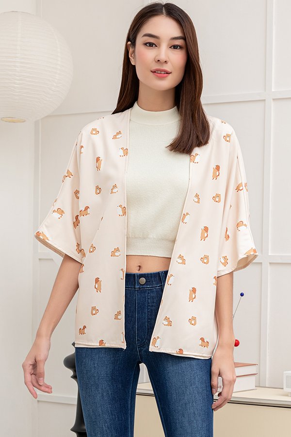 Lumi The Pomeranian Reversible Kimono Jacket (Milkshake)