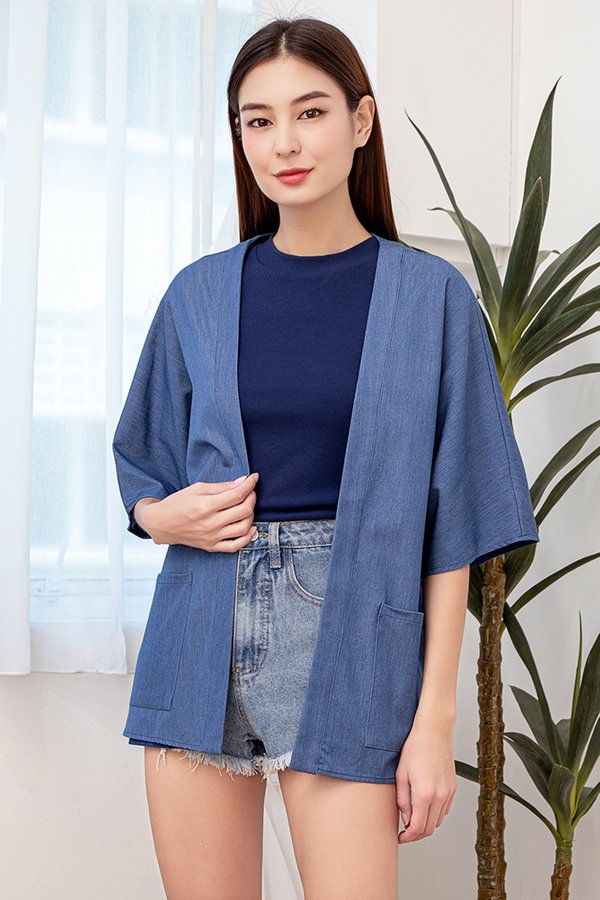Emiko Tencel Kimono Jacket (Light Blue)