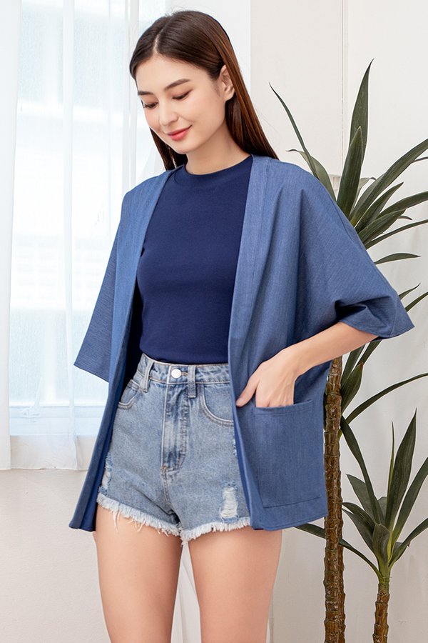 Emiko Tencel Kimono Jacket (Light Blue)