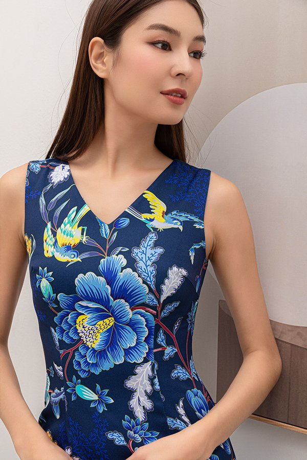 Lure Of The Moonflowers Mermaid Dress (Midnight Blue)