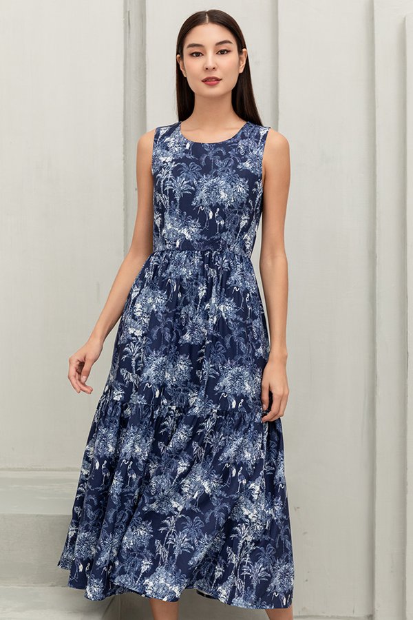 Solana Midi Dress (Navy)