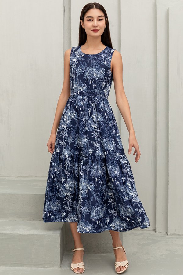 Solana Midi Dress (Navy)