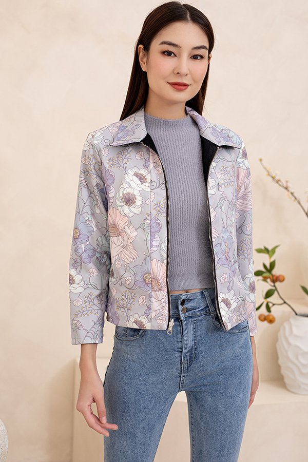 Azlene Tencel Reversible Jacket (Lilac Grey)