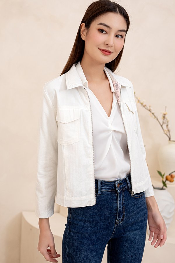 Azlene Tencel Reversible Jacket (White)