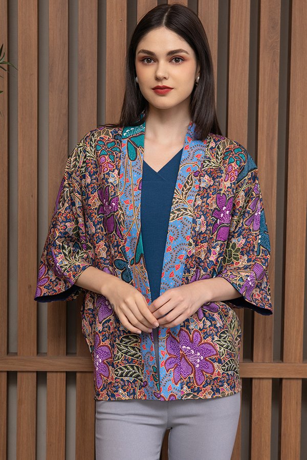 Kendisha Batik Kimono Jacket (Dark Navy)