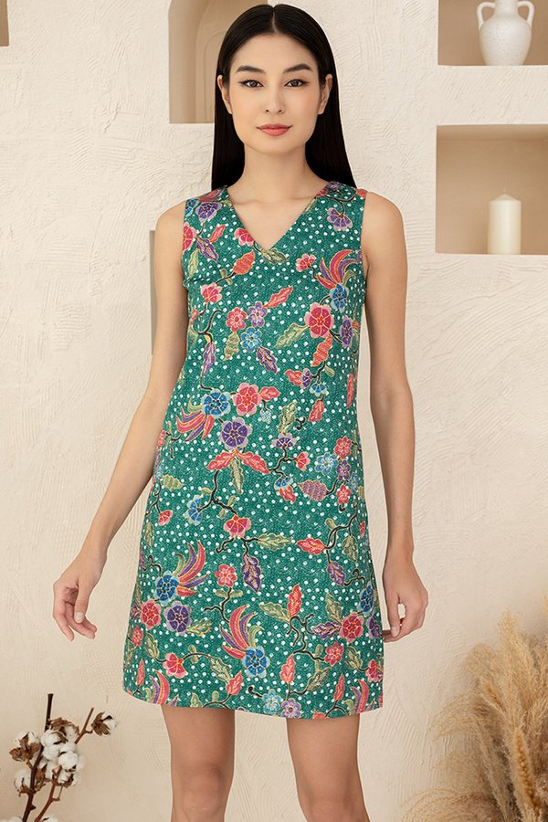 APRILIA BATIK DRESS (EMERALD GREEN)