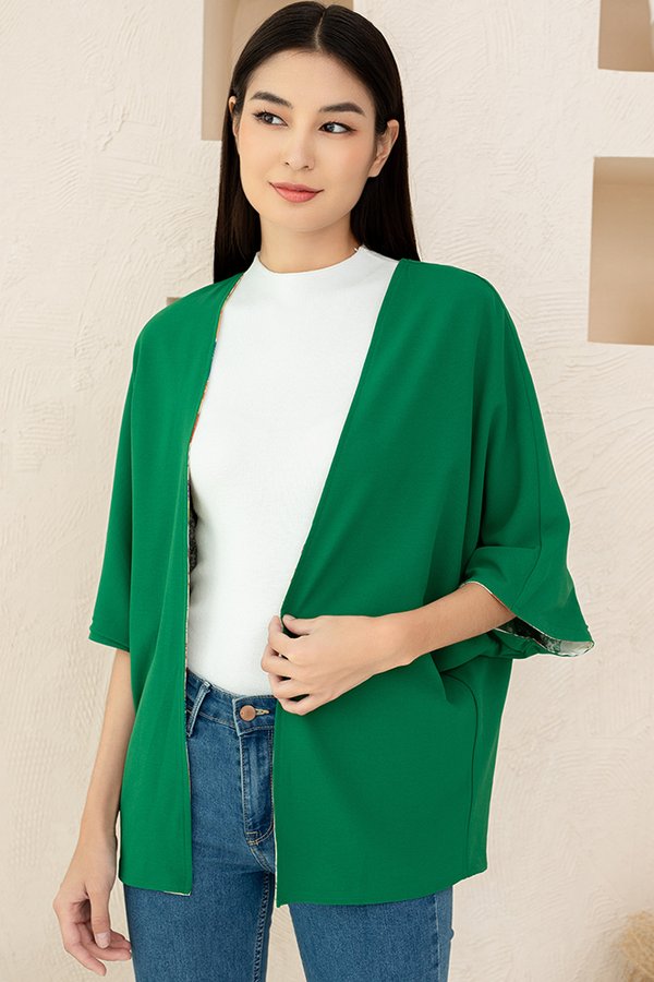 Chuzenji Reversible Kimono Jacket (Kelly Green)