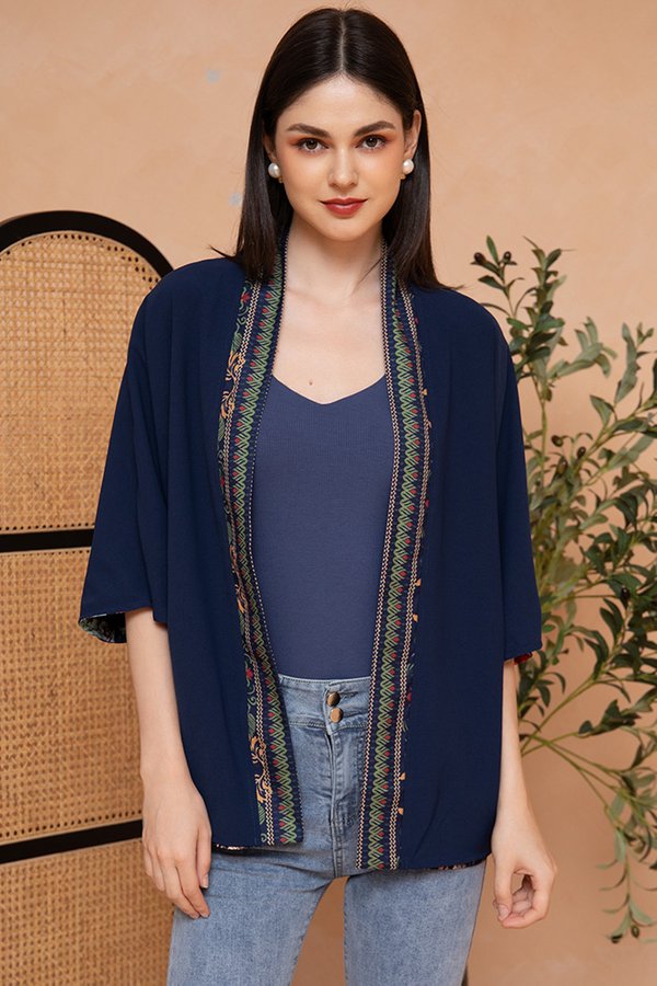 The Faraway Tree Reversible Kimono Jacket (Navy Blue)