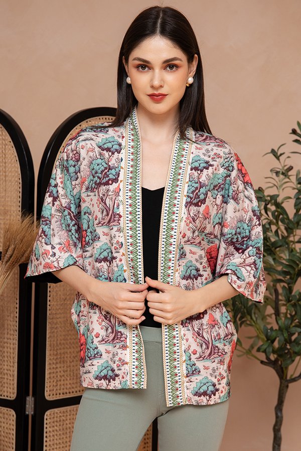 The Faraway Tree Reversible Kimono Jacket (Cloud Cream)