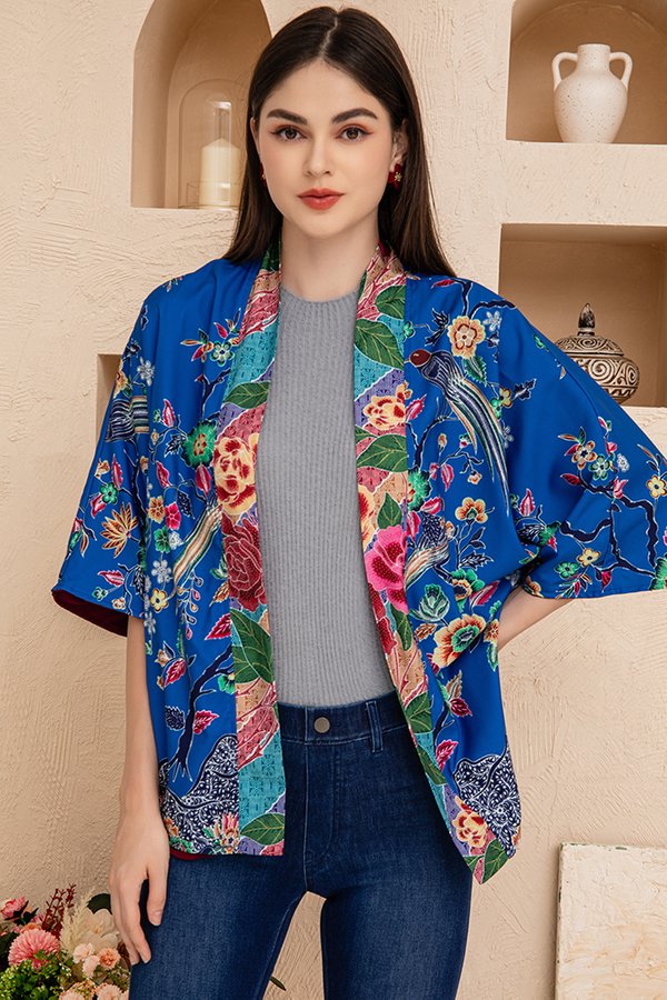 Aulia Batik Reversible Kimono Jacket (Sapphire Blue)