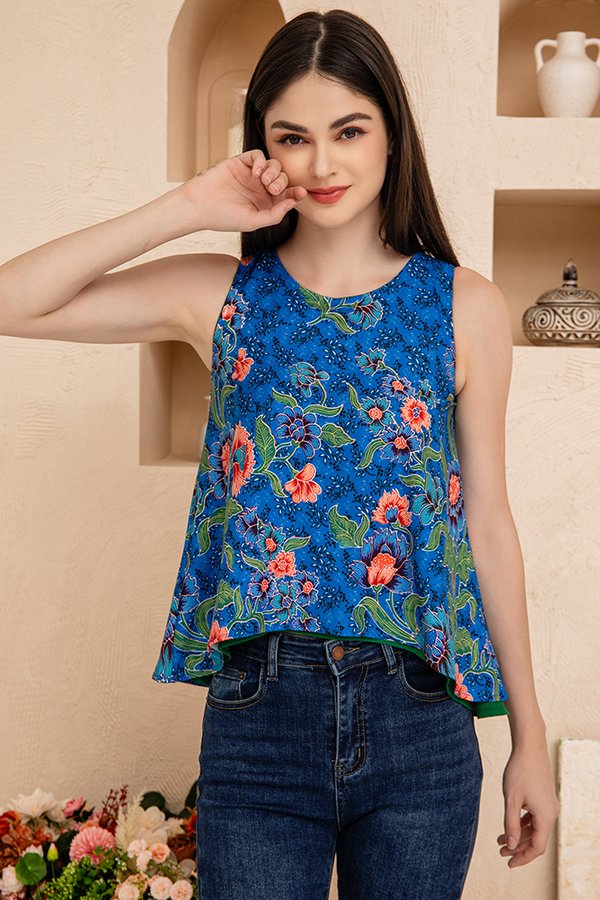 Jaella Batik Reversible Top (Azure Blue)