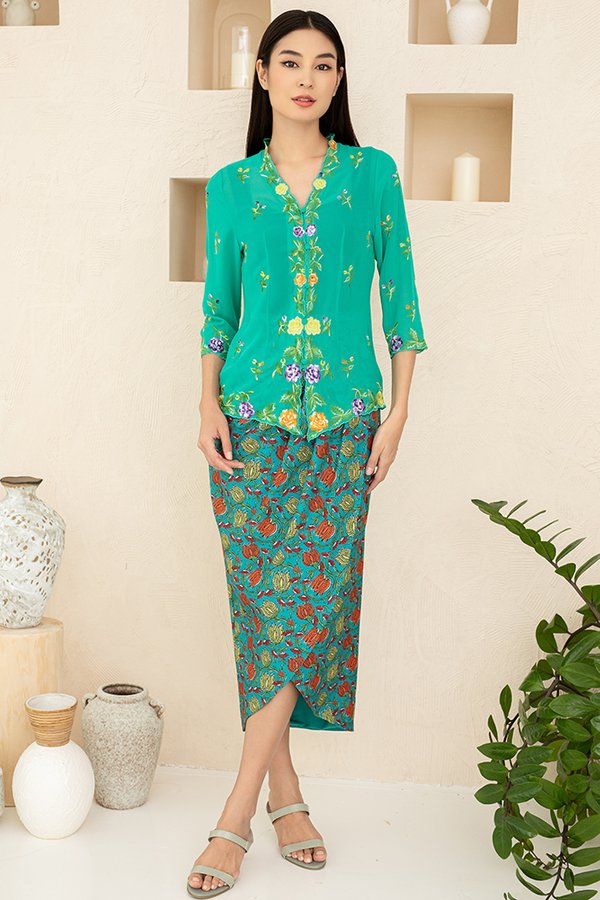 Angkasa Batik Tulip Dress (Emerald)