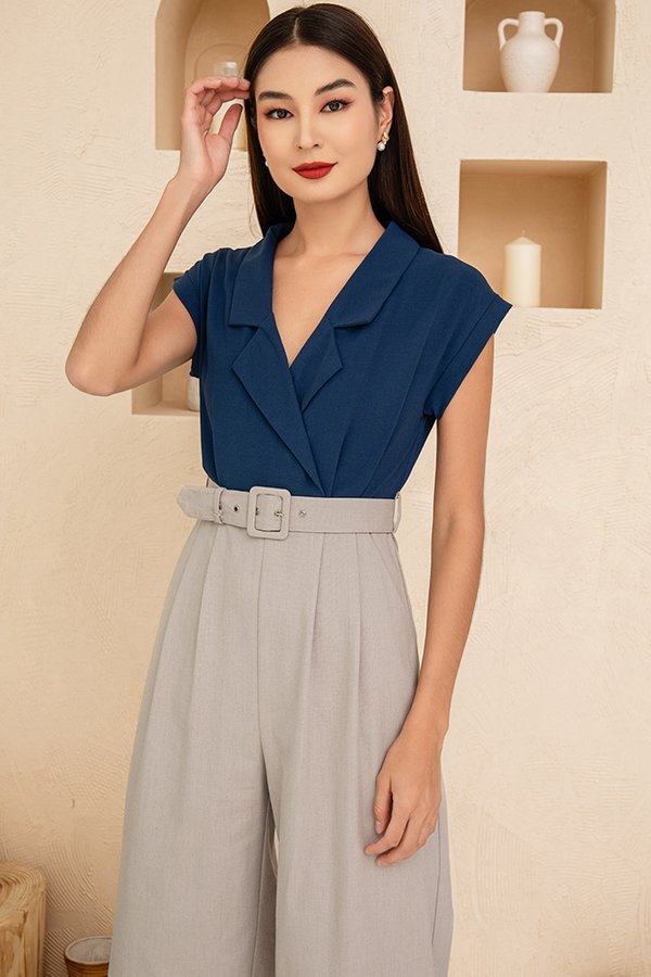 Shenzo Half & Half Jumpsuit (Navy/Taupe)