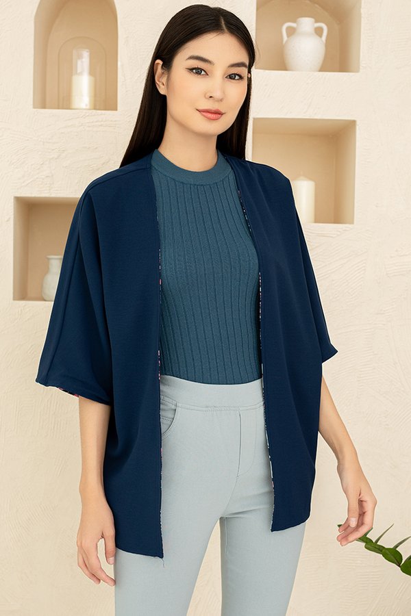 Ryoan-Ji Reversible Kimono Jacket (Navy)