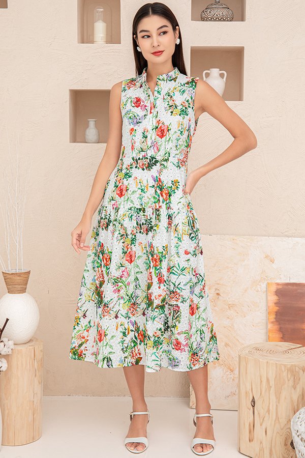 Flowers In The Attic Midi Eyelet Dress (Kalanchoe)