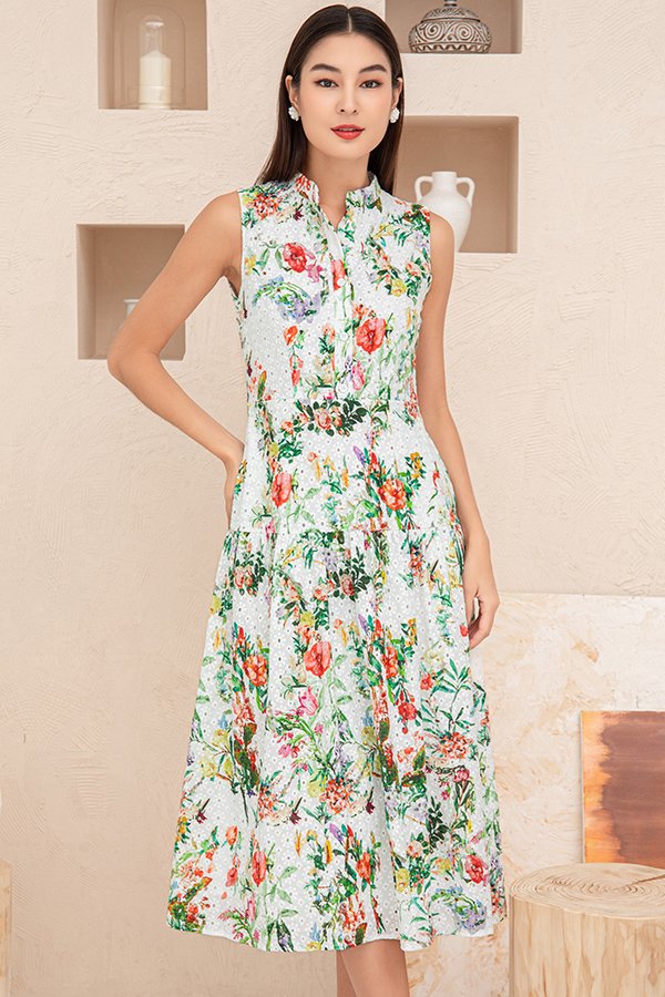 Flowers In The Attic Midi Eyelet Dress (Kalanchoe)