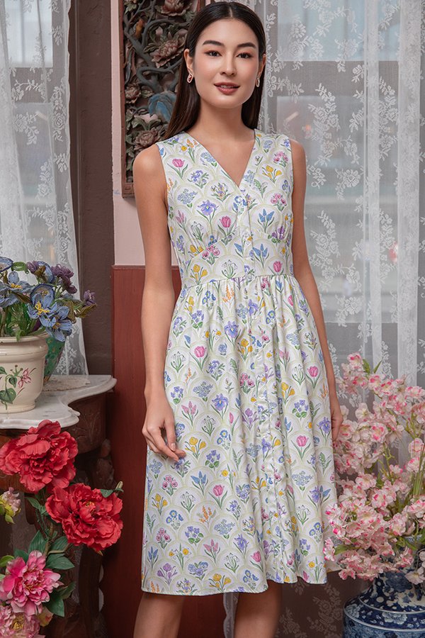 VERDANT MUSE A-LINE DRESS (FREESIA)