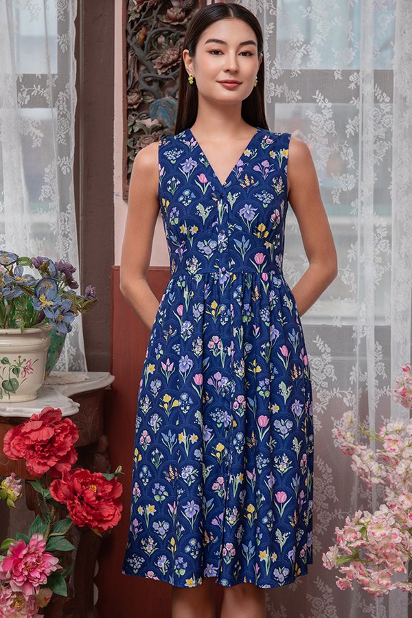 VERDANT MUSE A-LINE DRESS (GENTIAN)