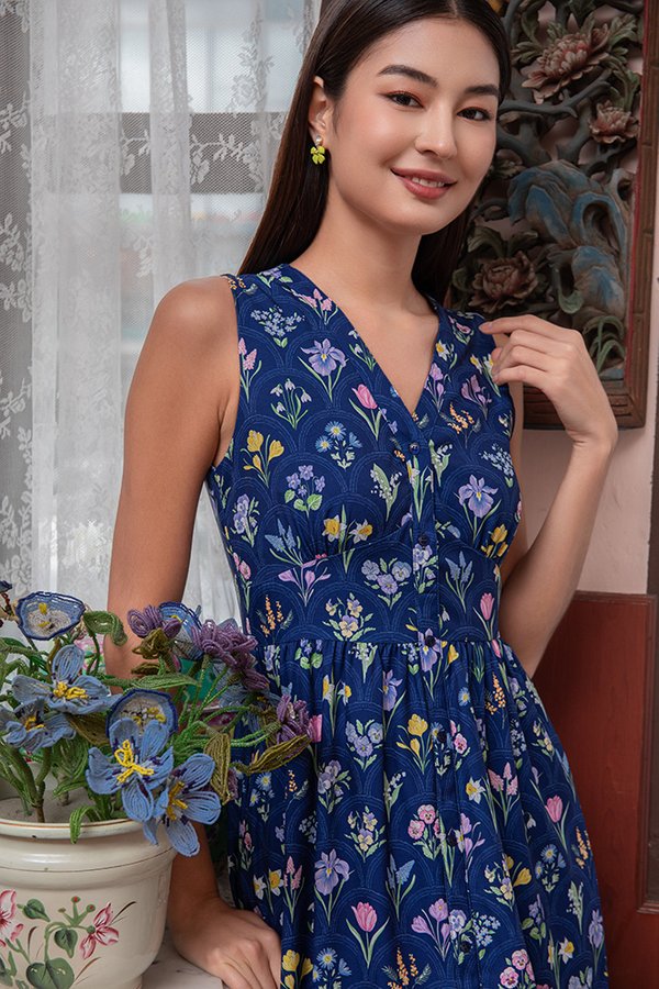 VERDANT MUSE A-LINE DRESS (GENTIAN)