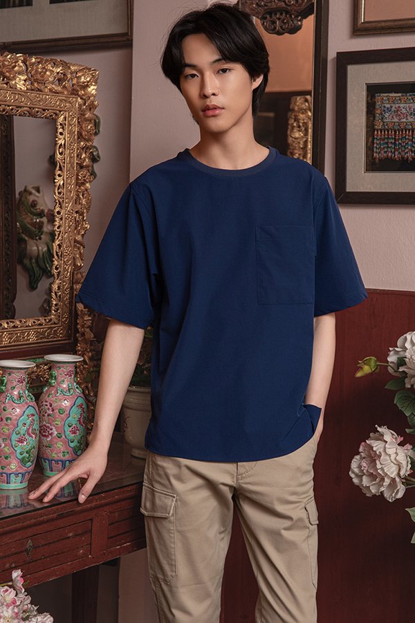 FOR HIM PARACHUTE OVERSIZED TEE (NAVY BLUE)