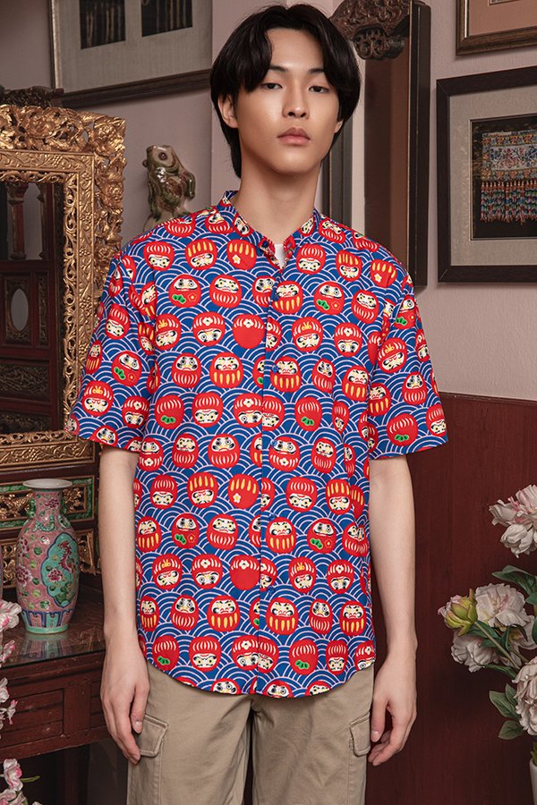 ARCHIE MEN'S OVERSIZED SHIRT (DAIMONYA DARUMA)