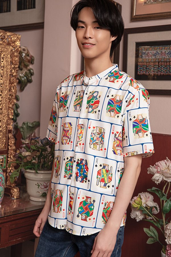 ARCHIE MEN'S OVERSIZED SHIRT (KING OF CARDS)