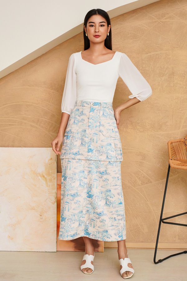 Eloise Modular Neoprene Skirt (Toile Blanche)