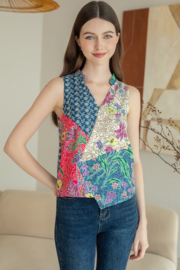 KIRANA PANELLED BATIK BRODERIE TOP (MUDA)