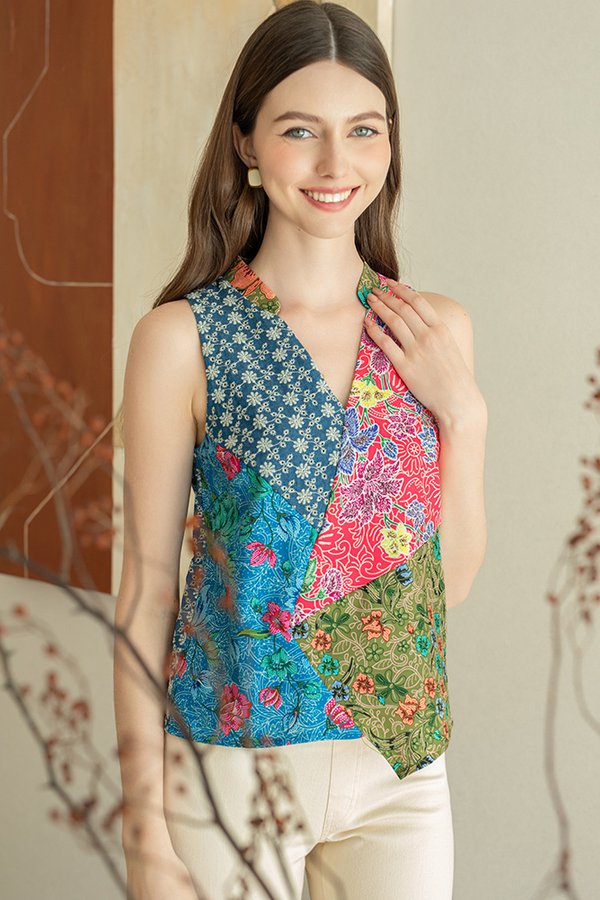 KIRANA PANELLED BATIK BRODERIE TOP (TROPIS)