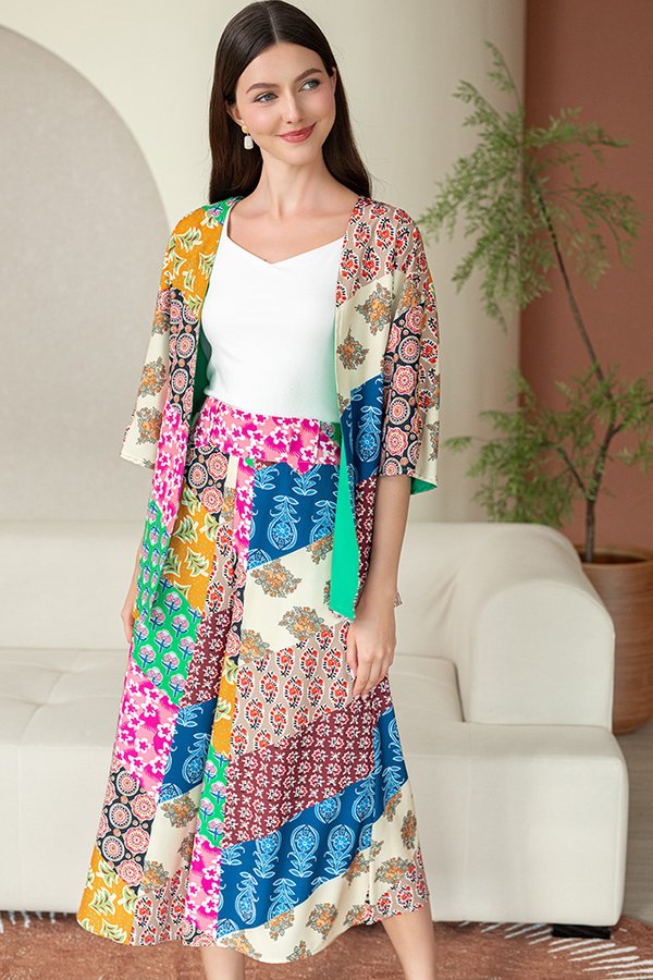 RHOSWEN PRINTED BATIK REVERSIBLE KIMONO JACKET (WARIK LARISAN)