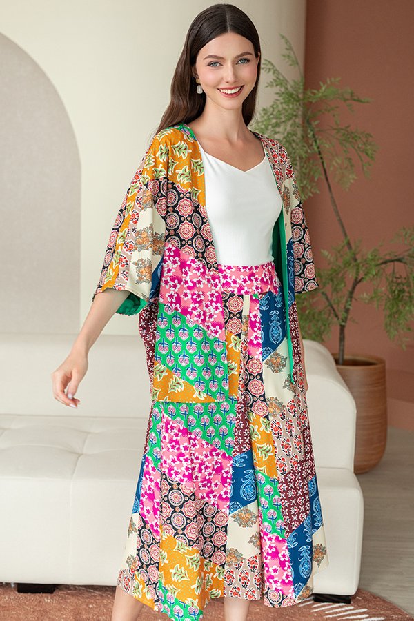 RHOSWEN PRINTED BATIK REVERSIBLE KIMONO JACKET (WARIK LARISAN)