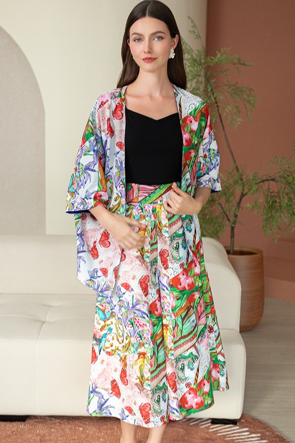 RHOSWEN PRINTED BATIK REVERSIBLE KIMONO JACKET (TAMAN DIRAJA)