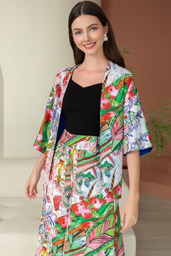 RHOSWEN PRINTED BATIK REVERSIBLE KIMONO JACKET (TAMAN DIRAJA)
