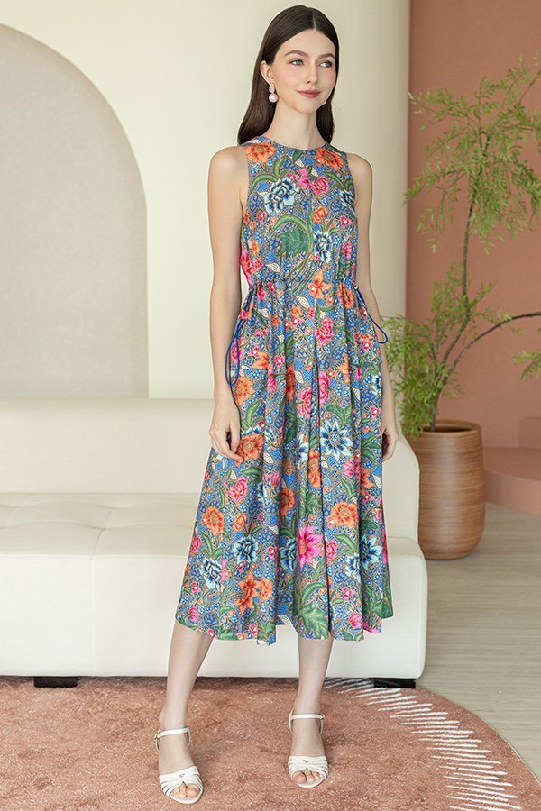 SASHA BATIK DRAWSTRING DRESS (BUNGA)