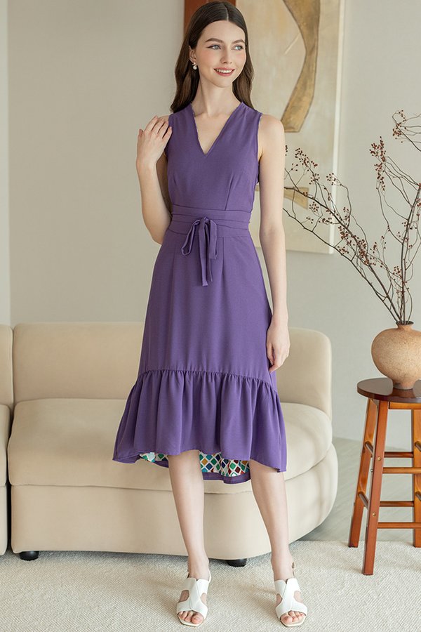 TEGAN V-NECK REVERSIBLE DRESS (ORCHID)