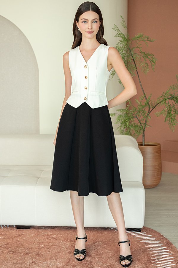 CAMILLE VEST DRESS (MONOTONE)