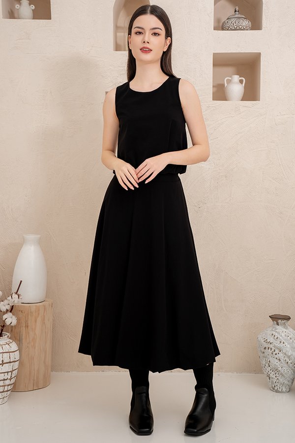 VIOLETTE BUBBLED HEM SKIRT (BLACK)