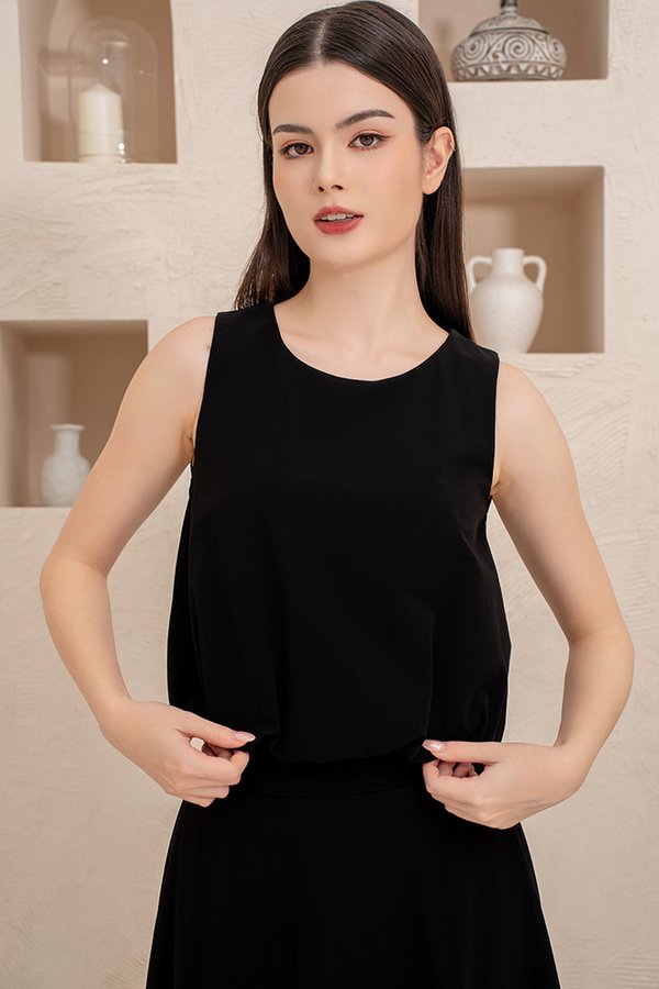 Winona Parachute Bubble Top (Black)