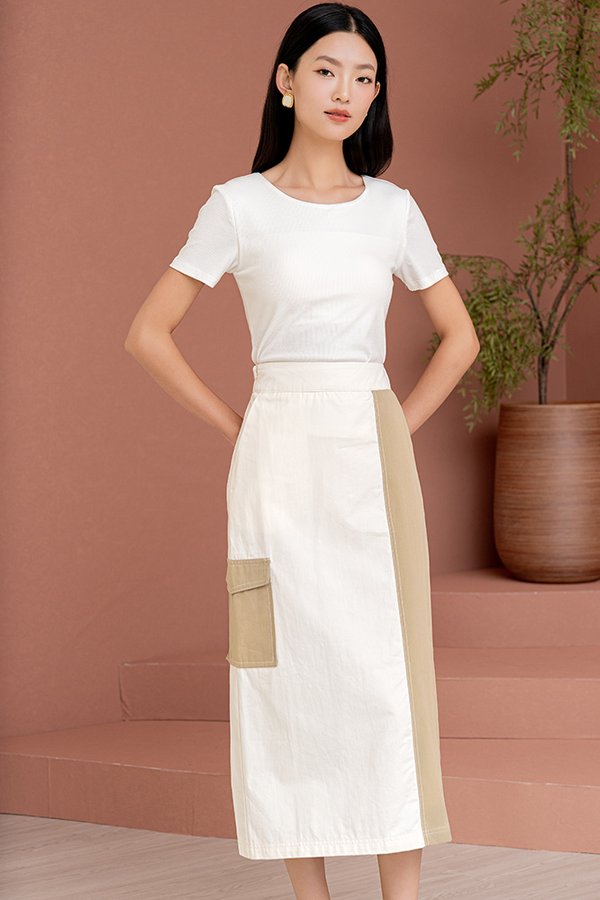 MADISON PADDED SLEEVED TOP (WHITE)