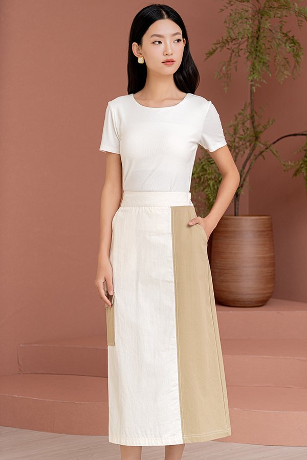 MADISON PADDED SLEEVED TOP (WHITE)