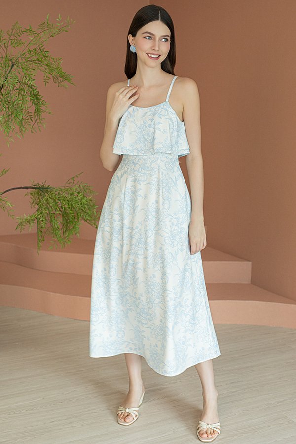 LILAS MIDAXI STRAP DRESS (BLUE TOILE)