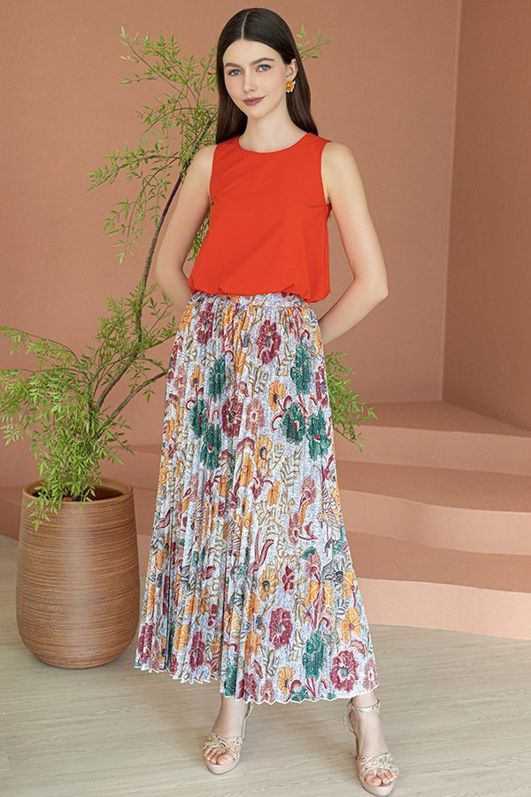 ZAHARA BATIK PLEATED PANTS (OFF WHITE)
