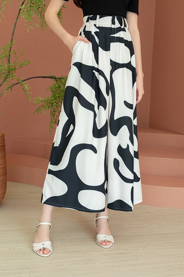 MEMPHIS PALAZZO PANTS (MONOCHROME)