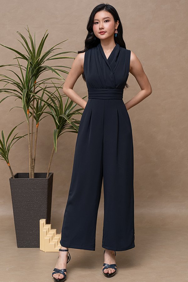 GASPARD CRISS CROSS JUMPSUIT (DARK NAVY)