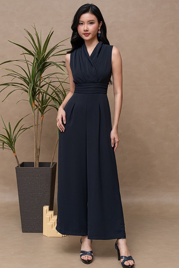 GASPARD CRISS CROSS JUMPSUIT (DARK NAVY)