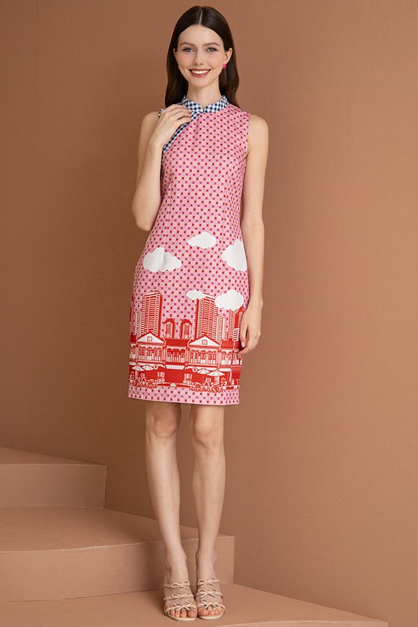 LITTLE RED DOT PRINTED DRESS (RED)