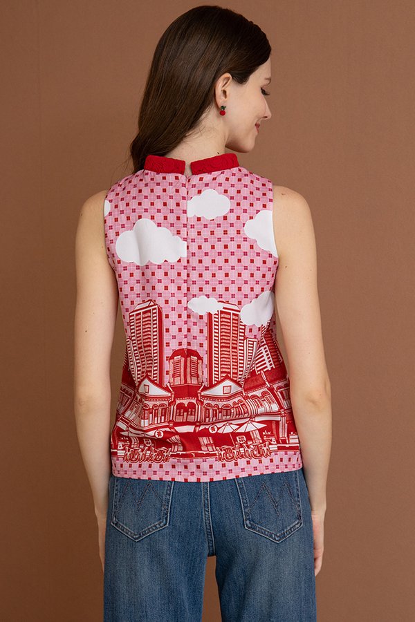 LITTLE RED DOT PRINTED TOP (RED)