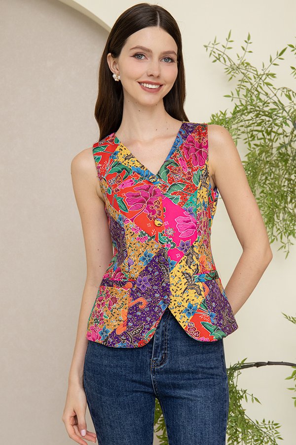 PELANGI AYU BATIK VEST TOP (SURYANI)